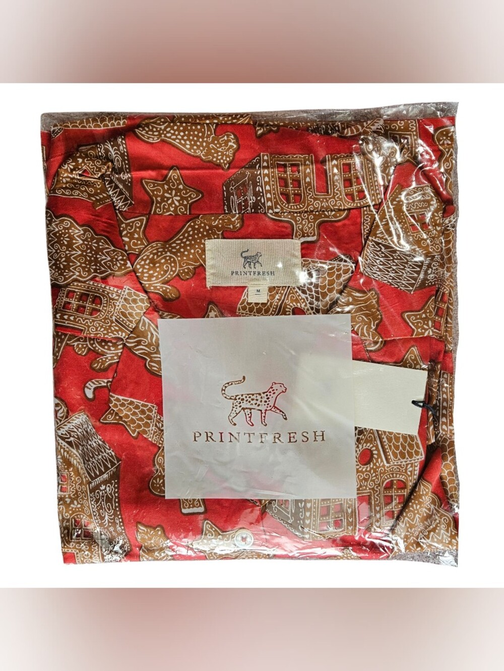 Printfresh Pajama Set Wildest Dreams Eco-Satin Medium Gingerbread Ruby Christmas